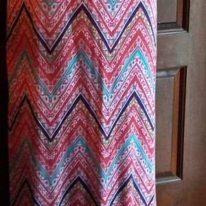 This here is a plus size chevron print beautiful colored maxi skirt